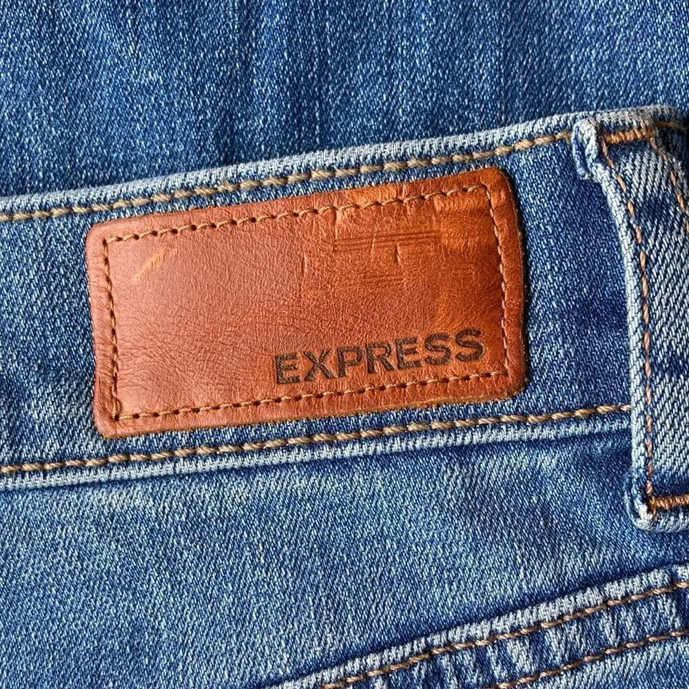 New Express Paint Splatter Super High Rise 12” Mom Jeans Size 8 - Picture 11 of 14
